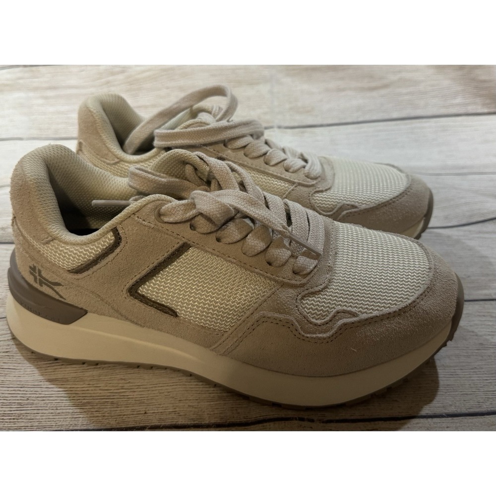 Kuru Apogee Shoes Mens 5.5 / Womens 7 M Running Beige Sand Ecru Mesh Lace Up NEW